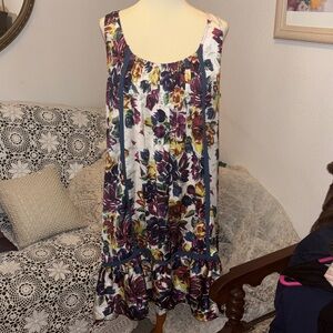 Elegant Floral Sleeveless Midi Dress